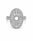 14K White Gold Art Deco-Inspired Diamond Cocktail Ring – 1.75 CTW