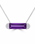 14K White Gold Convertible Amethyst & Diamond Necklace – 2.54 CTW