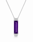 14K White Gold Convertible Amethyst & Diamond Necklace – 2.54 CTW