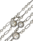 David Yurman Sterling Silver Pearl Figaro Link Station Necklace – 40"