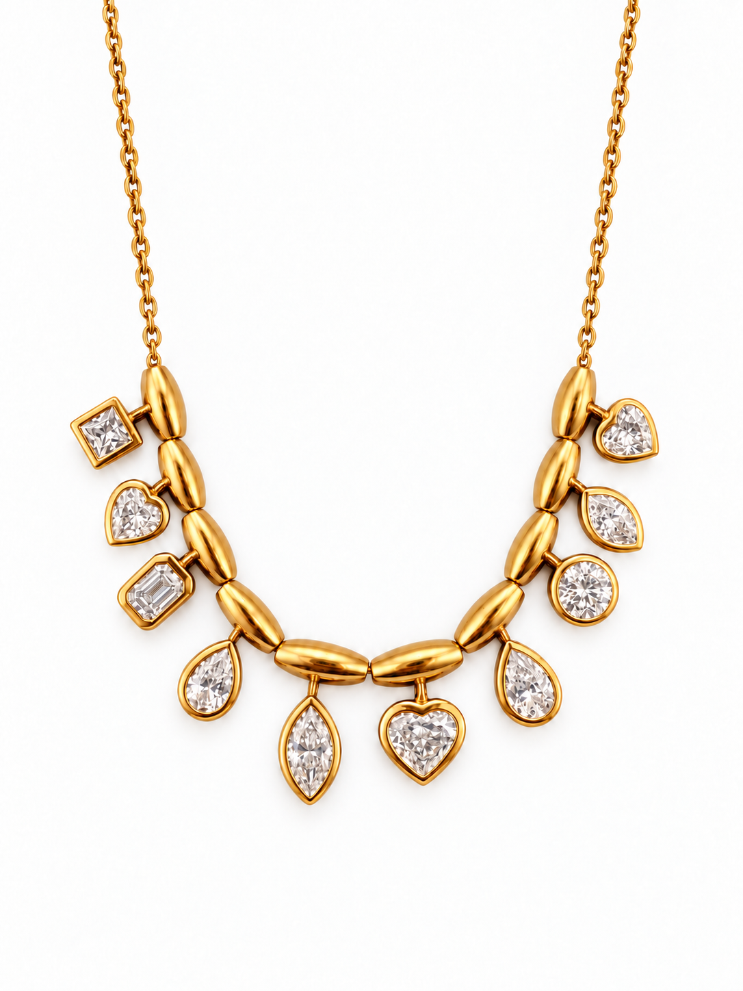18K Yellow Gold Diamond Station Necklace 2.43 CTW | Iroff &amp; Son