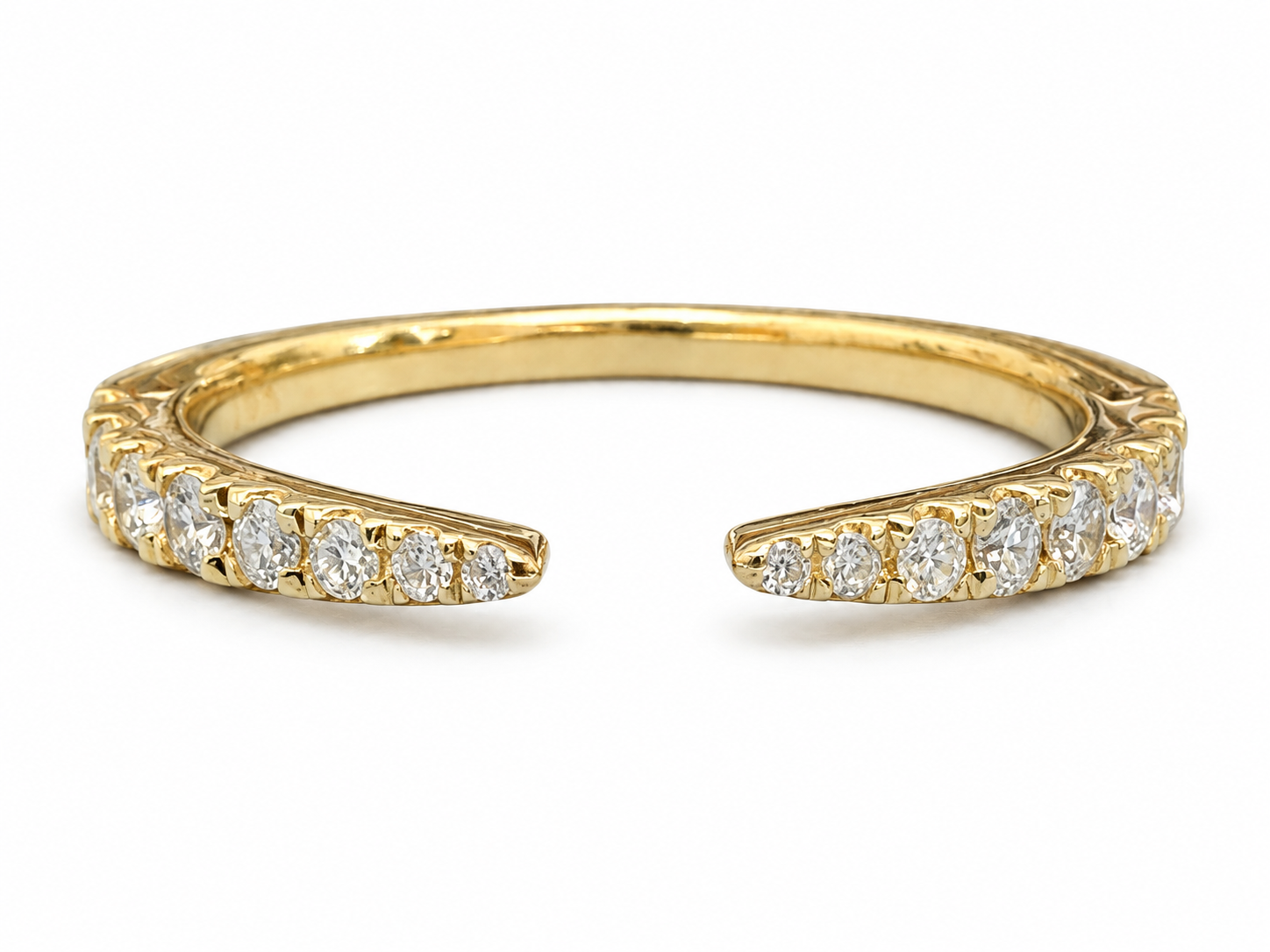 14K Yellow Gold Diamond Open Band – .32 CTW