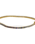 14K Yellow Gold Sapphire Gradient Bracelet 4.25ct 7in Elegant Ombre 7gram