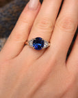 Iroff 1957 Oval Sapphire Three Stone Ring