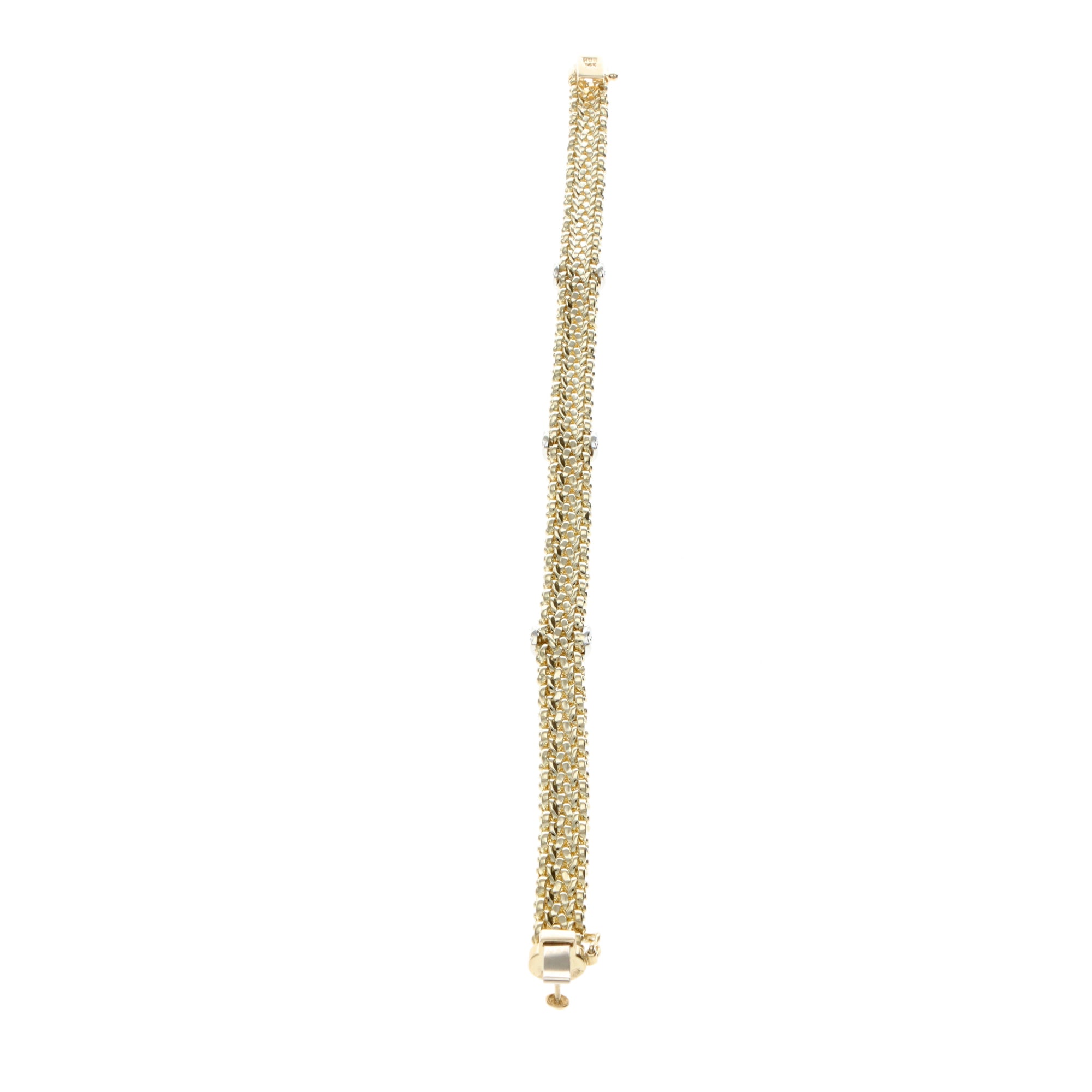 14K Two Tone Mesh Bracelet