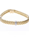 14K Two Tone Mesh Bracelet