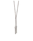 Judith Ripka Verona Sterling Silver CZ Tassel Lariat Necklace 22" 61.gram