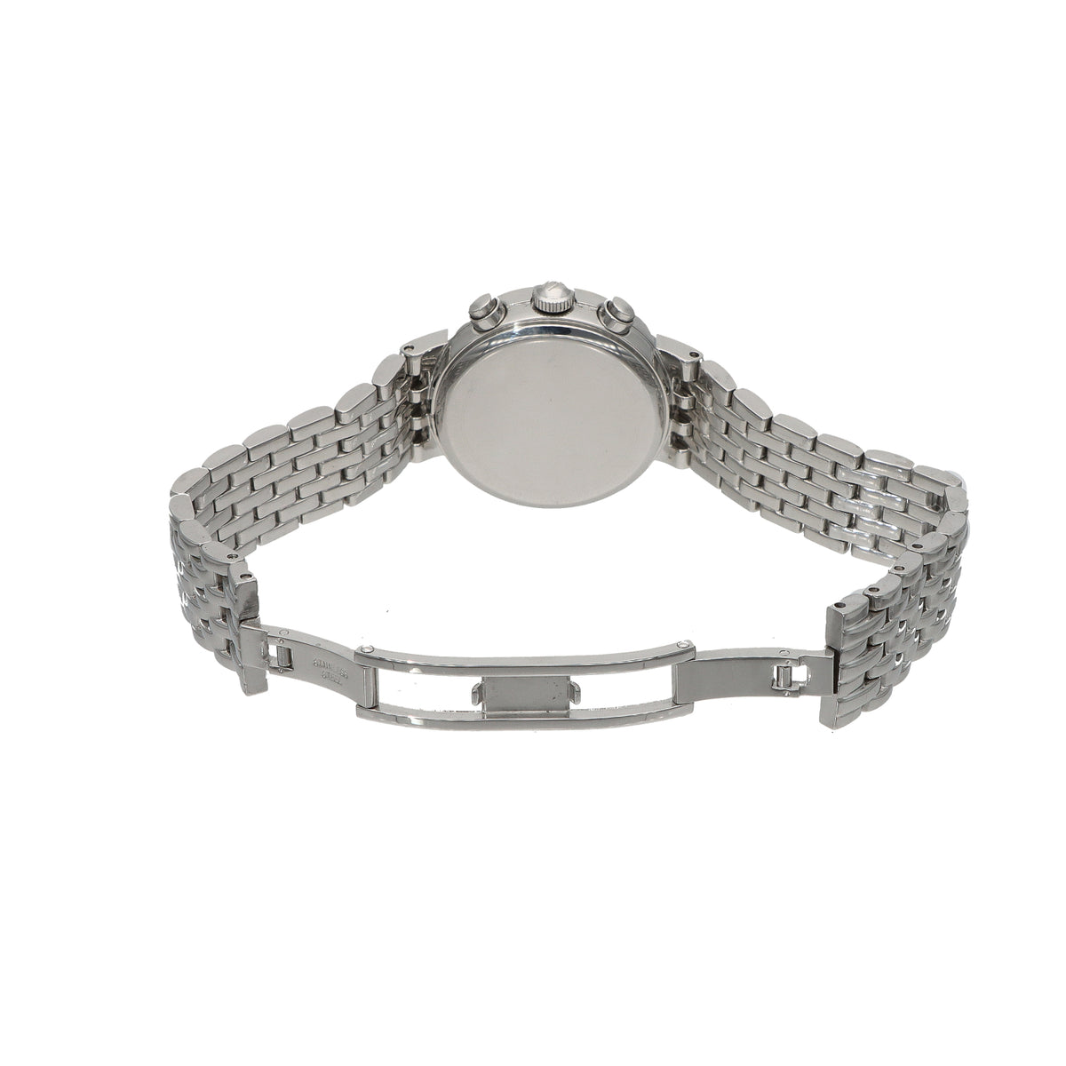 Ladies' Bulova Chronograph Mother-of-Pearl Diamond Bezel Stainless Steel Watch – 96R204