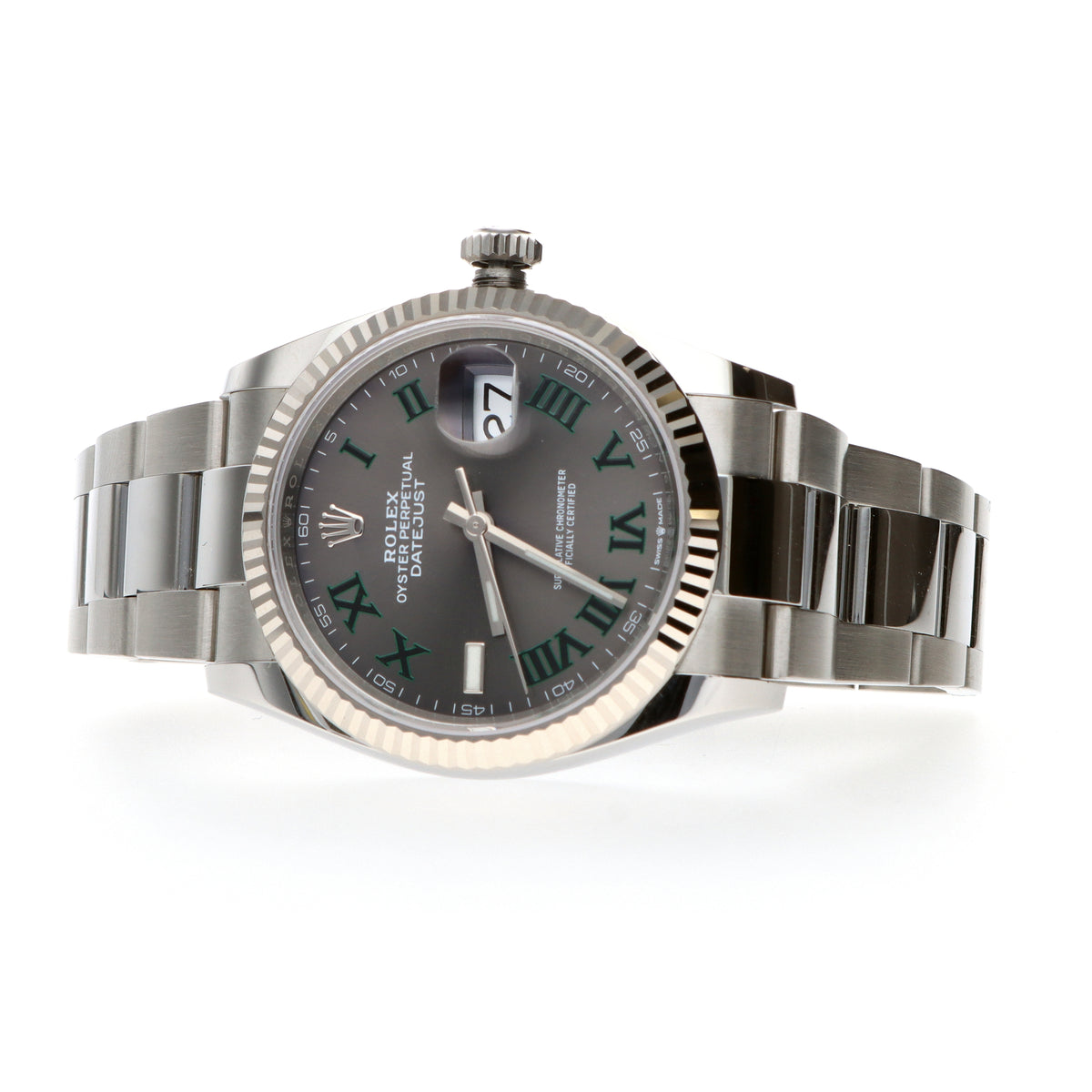 Rolex Pre Owned 36mm 126234 Stainless Steel Slate Roman Wimbledon
