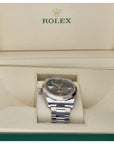 Pre-Owned Rolex Wimbledon 41mm 126334- Stainless /18k Fluted Bezel Slate Dial Box, Card