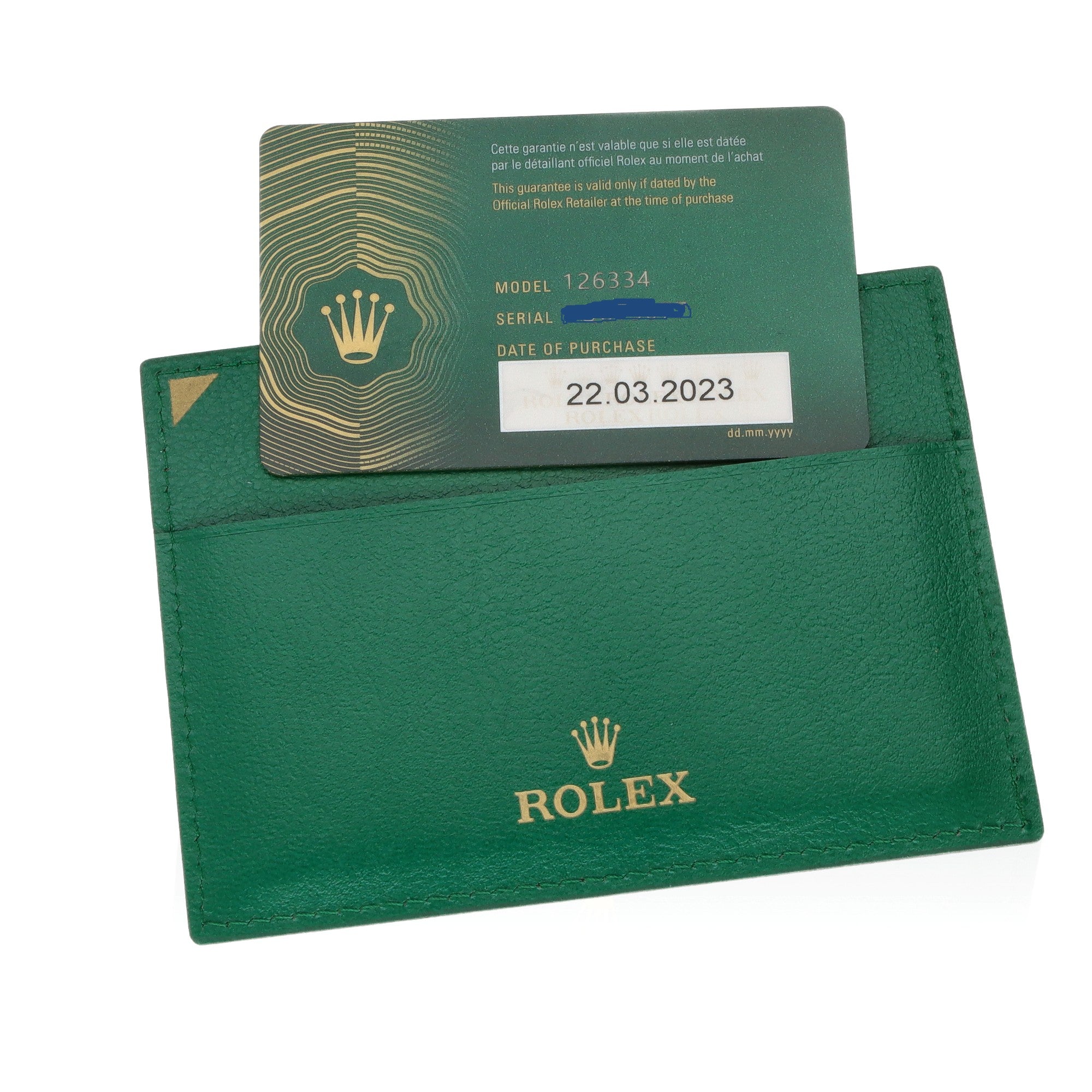 Pre-Owned Rolex Wimbledon 41mm 126334- Stainless /18k Fluted Bezel Slate Dial Box, Card