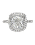 Tiffany & Co. Soleste 2.02ct G VS2 Cushion Diamond Double Halo Platinum Engagement Ring