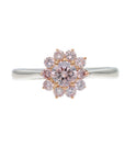 18K Two-Tone Gold 0.50ct Round Diamond & Pink Diamond Halo Ring – 0.80ct TW