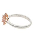 18K Two-Tone Gold 0.50ct Round Diamond & Pink Diamond Halo Ring – 0.80ct TW