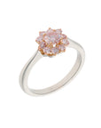 18K Two-Tone Gold 0.50ct Round Diamond & Pink Diamond Halo Ring – 0.80ct TW