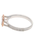 18K White Gold with Rose Gold Accents 1.04ct GIA E VS2 Asscher-Style Diamond & 20 Pink Diamond Halo Engagement Ring