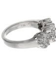 14K White Gold Approx. 1.51ct TW Diamond Three-Stone Look Cluster Ring