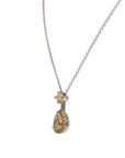 Platinum Drop Diamond Pendant Necklace with 1.01ct GIA Fancy Intense Yellow Pear-Shaped Diamond – 18"