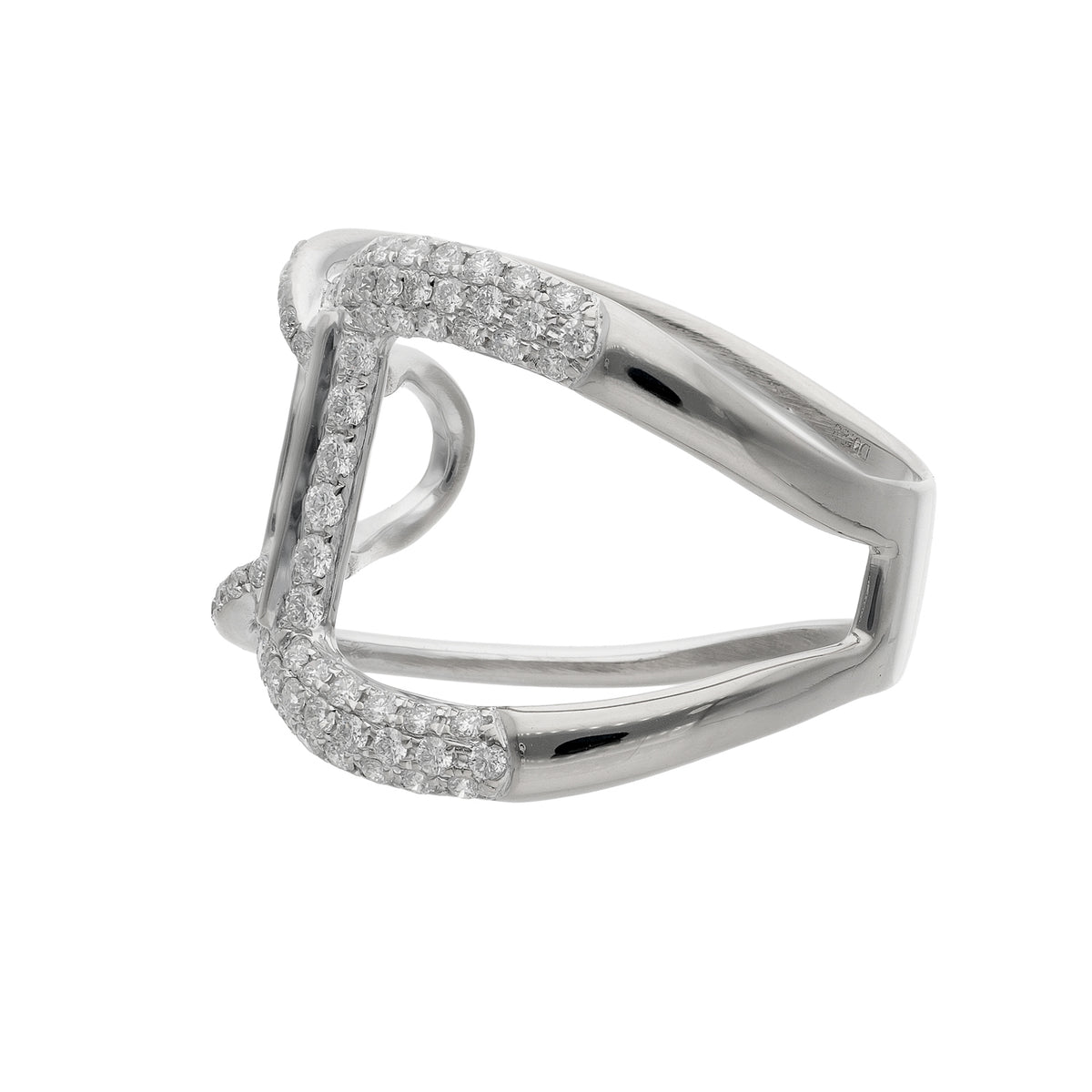 18K White Gold Contemporary Estate Diamond Fashion Ring – Size 9