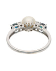 10K White Gold Round Brilliant Diamond Contemporary Ring
