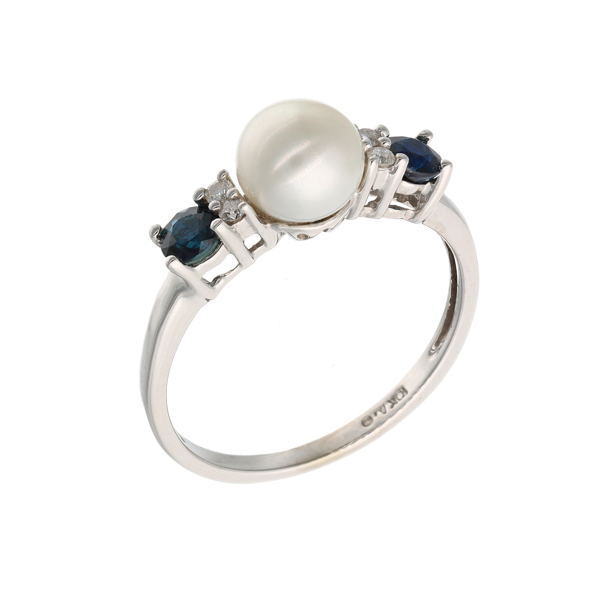 10K White Gold Round Brilliant Diamond Contemporary Ring
