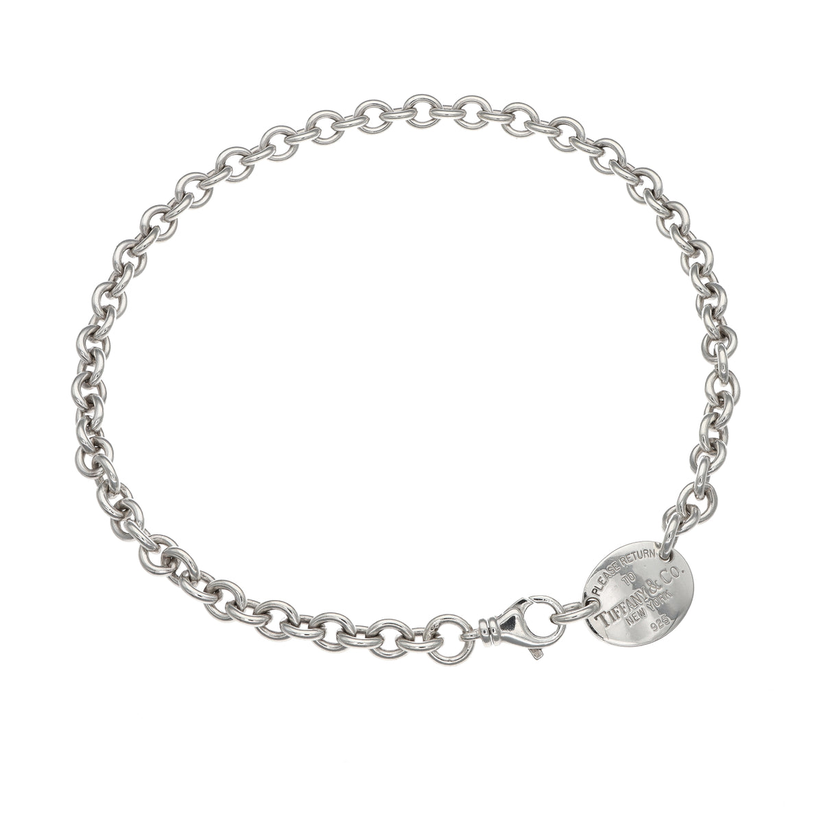 Tiffany &amp; Co. Return to Tiffany Sterling Silver Estate Choker Necklace 15.5"