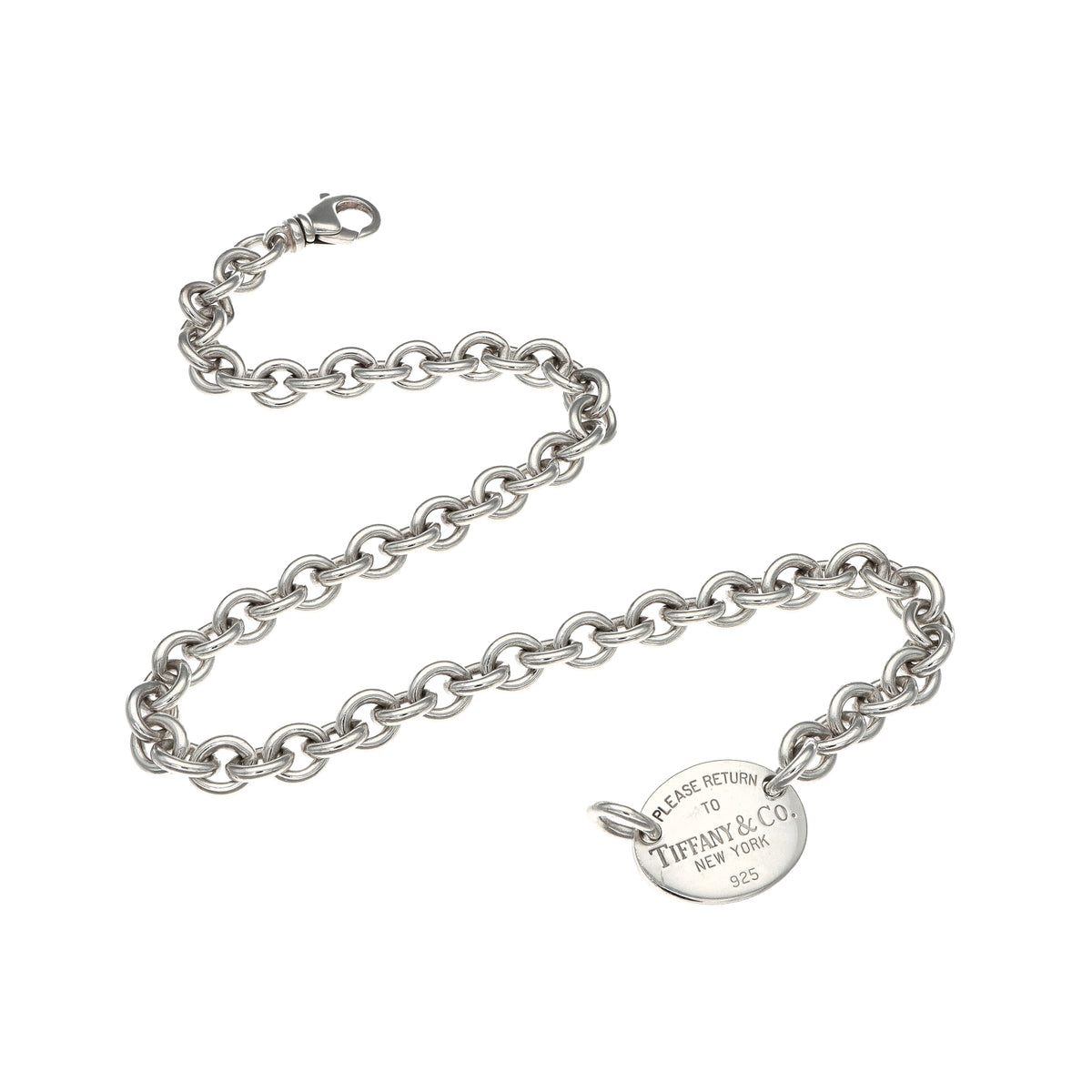 Tiffany &amp; Co. Return to Tiffany Sterling Silver Estate Choker Necklace 15.5"