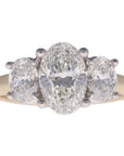 Three Stone Oval Diamond Ring