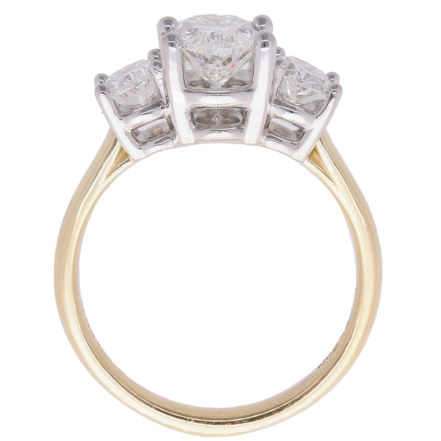 Three Stone Oval Diamond Ring