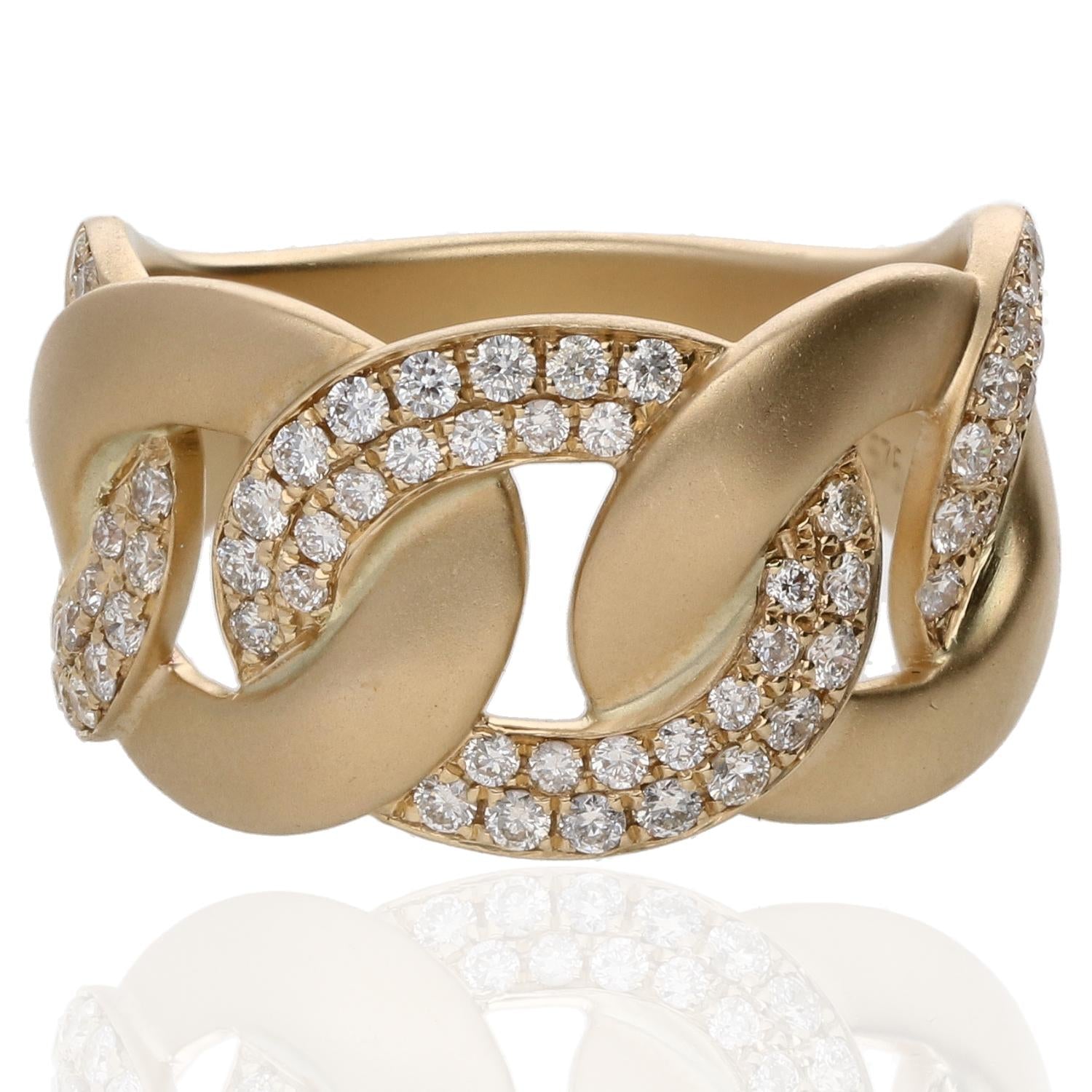 Sculpted Diamond Link Band