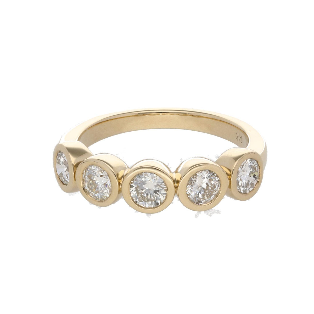 14ky Bezel Set 5 Natrual Diamond Band