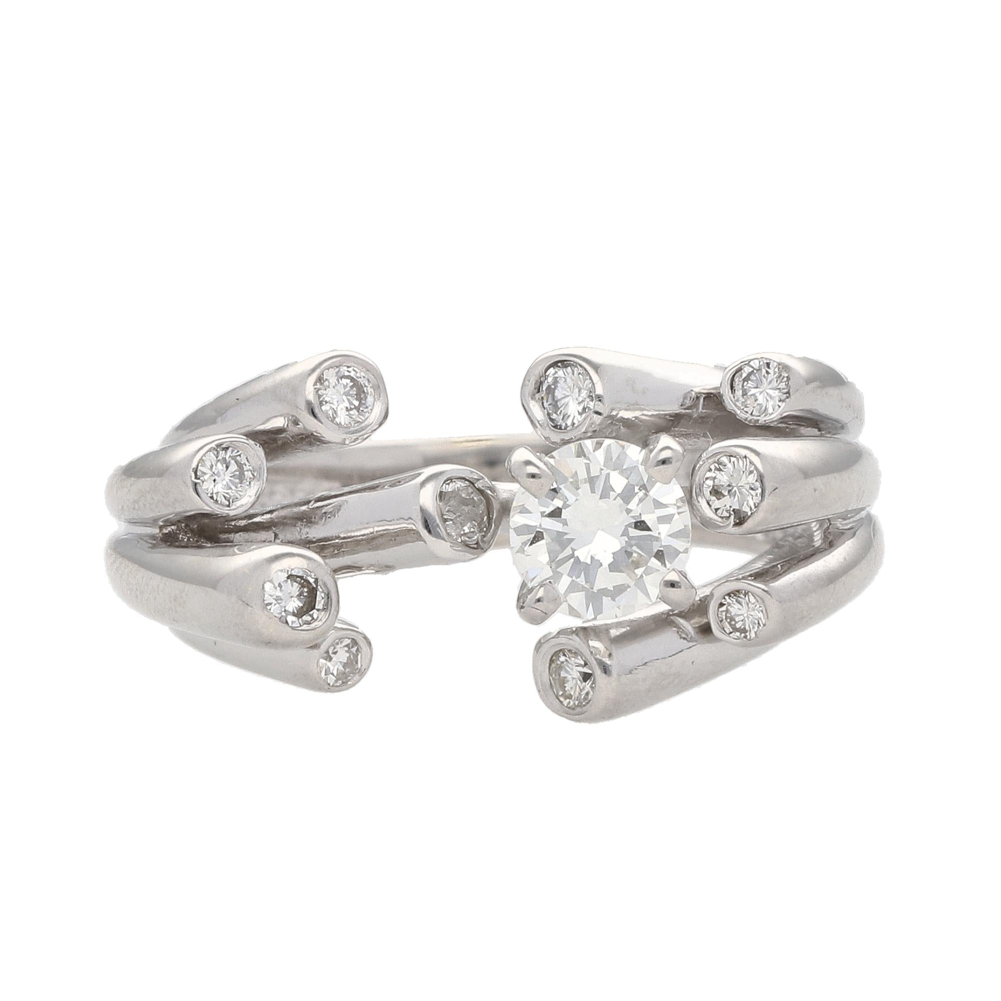 18K White .50ctw Unique Vintage Diamond Ring