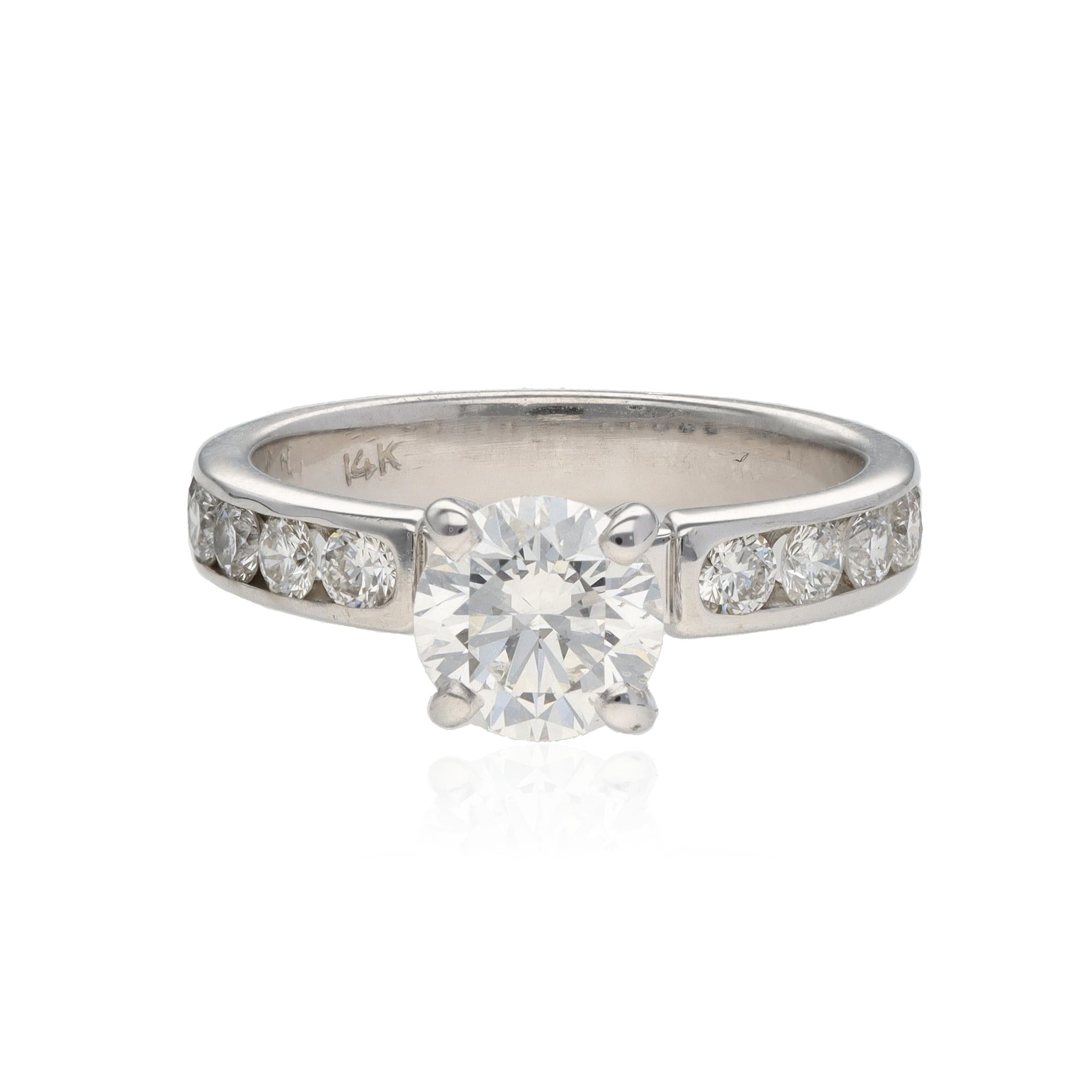 14K White Gold Vintage Diamond Engagement Ring