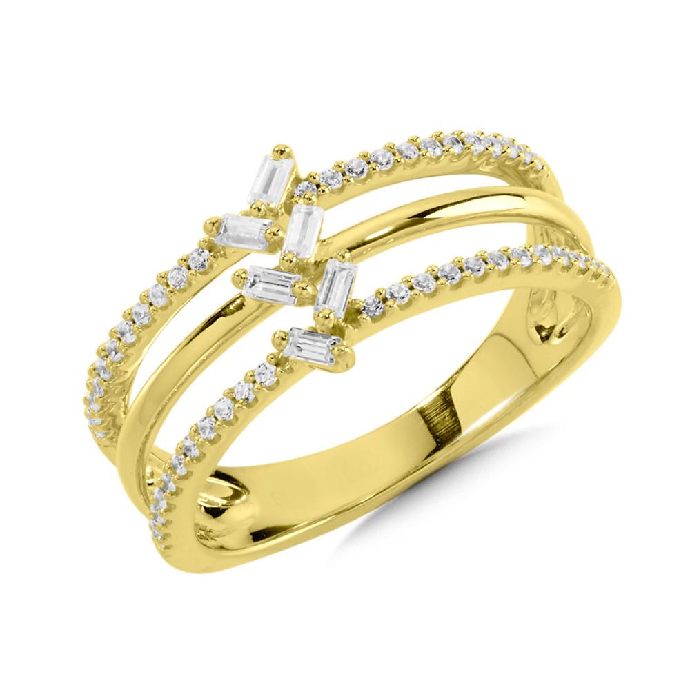 Diamond Triple Row Fashion Ring