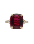 Radiant Rubellite Diamond Ring