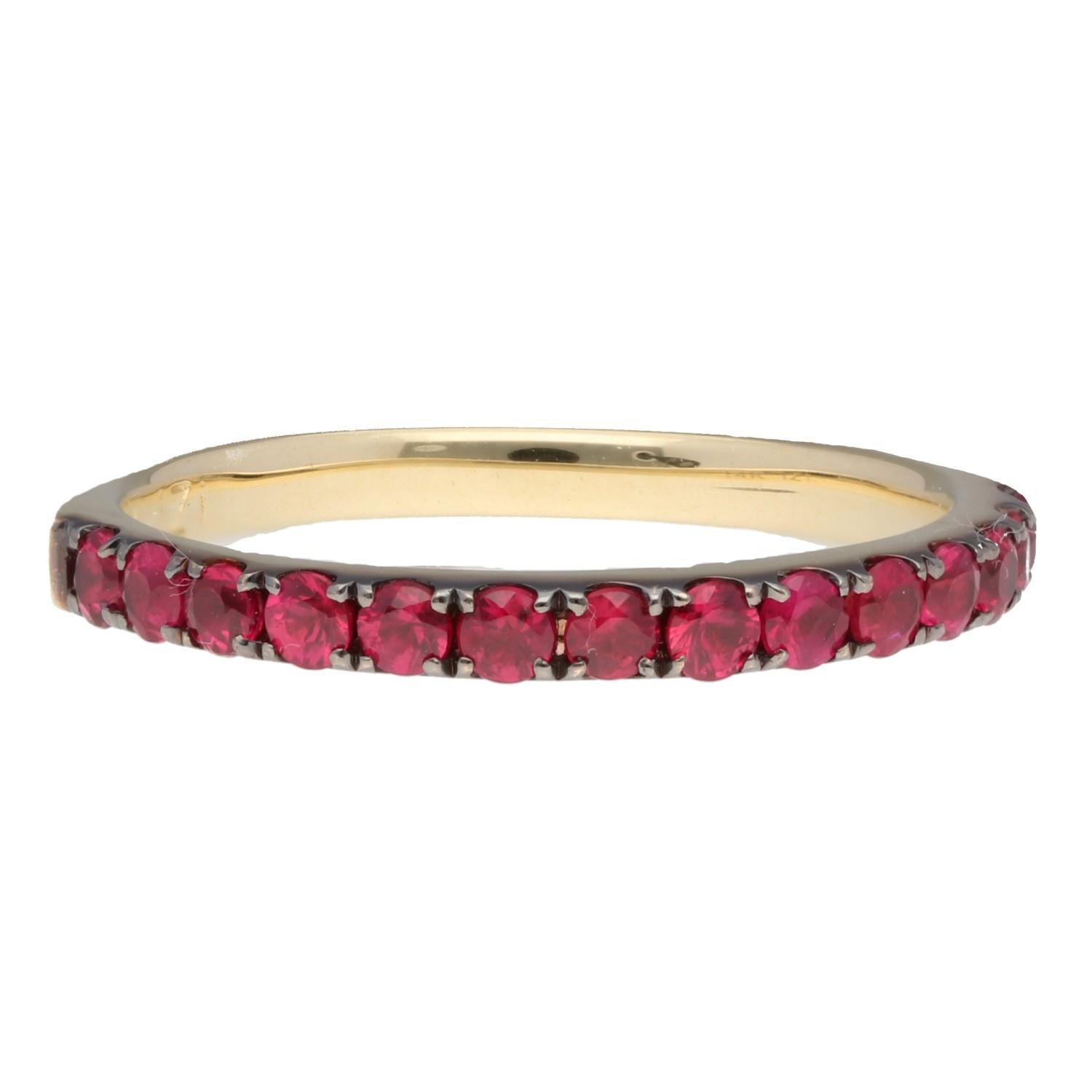 14K Yellow Gold Ruby Anniversary Band