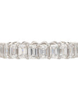 Platinum Emerald and Oval Diamond Eternity Band 3.50ctw