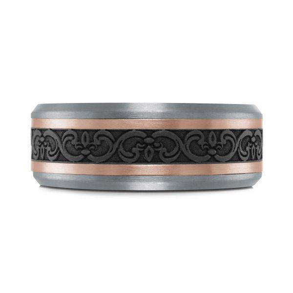 Tantalum Carbon Fiber Rose Gold Contemporary Wedding Band
