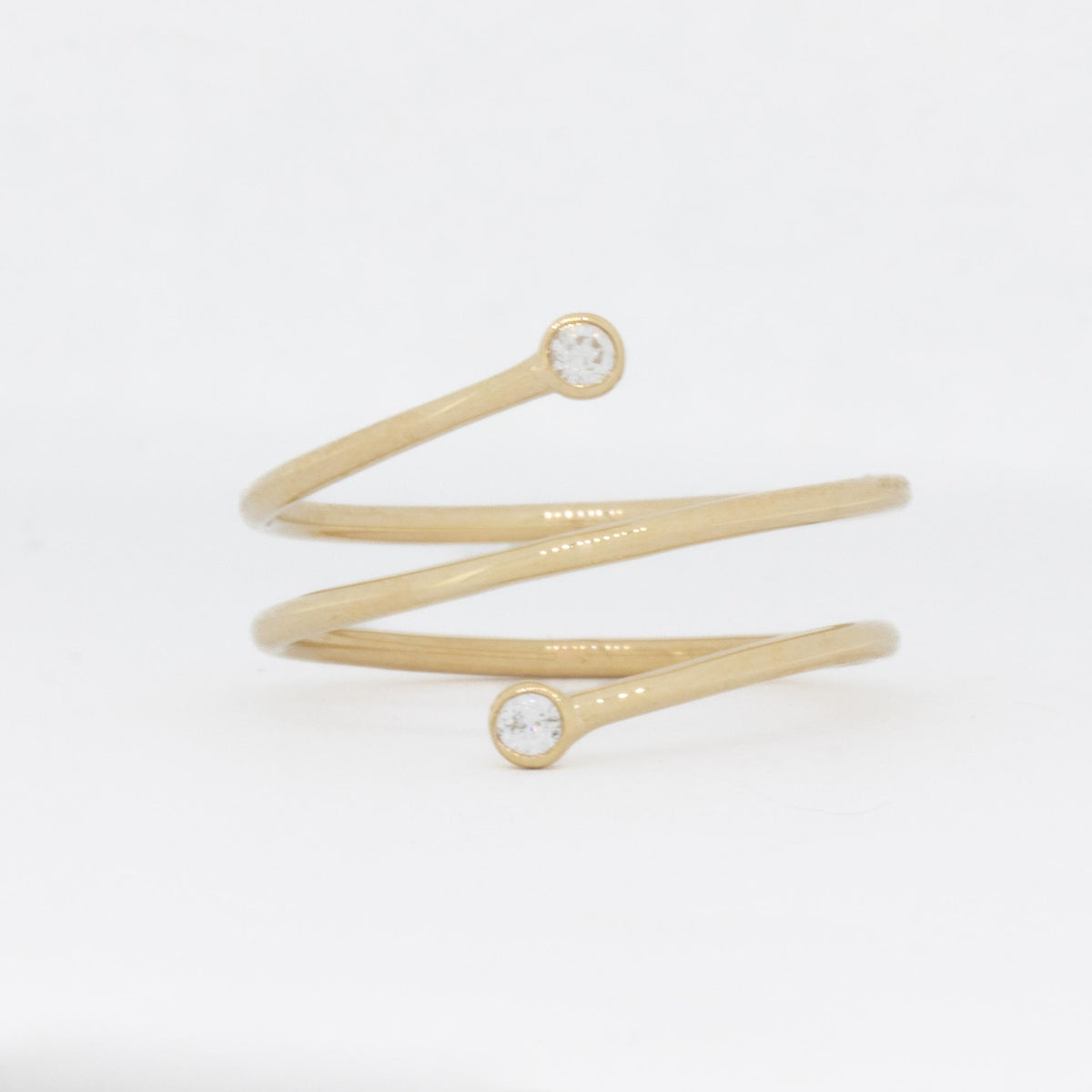14K Yellow Sprial Wrap Ring with .07ct Diamonds