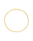 14K Yellow Gold Box Chain Bracelet 7.25in 2mm 5.74g Sleek Classic Style
