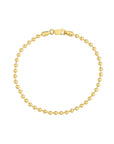 14K Yellow Gold Bead Bracelet 7.5in 3mm Lobster Clasp Classic Elegant  6.2gram