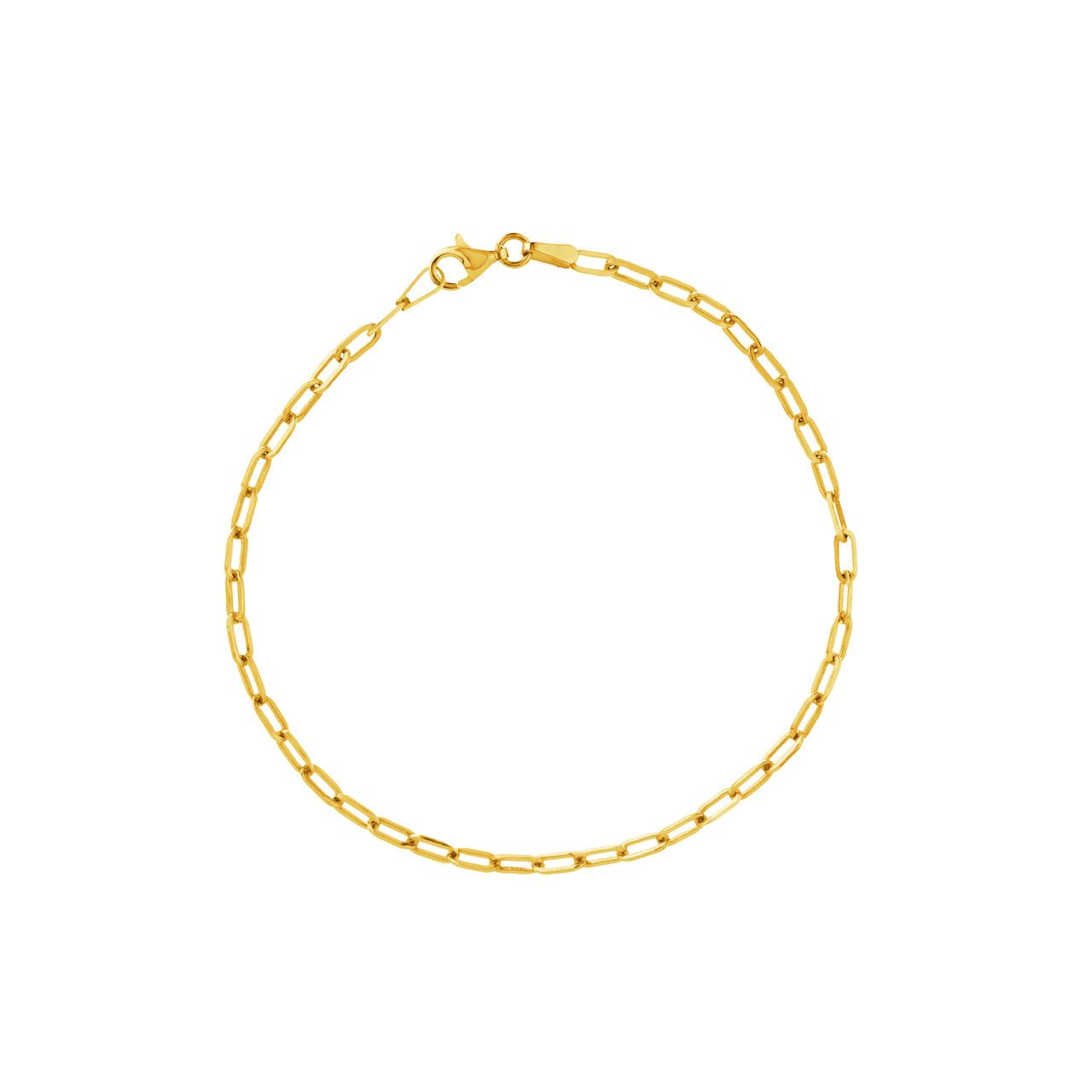 14K Yellow Gold Paperclip Bracelet 7.25in 2.5mm 2.62g Minimalist Chic