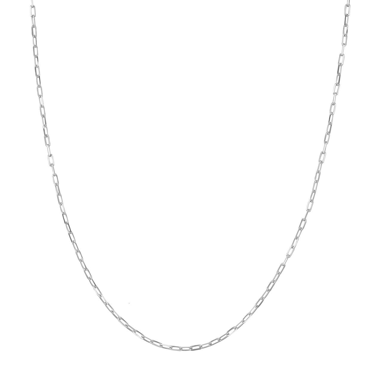 14K White Gold 1.95mm Paperclip Chain