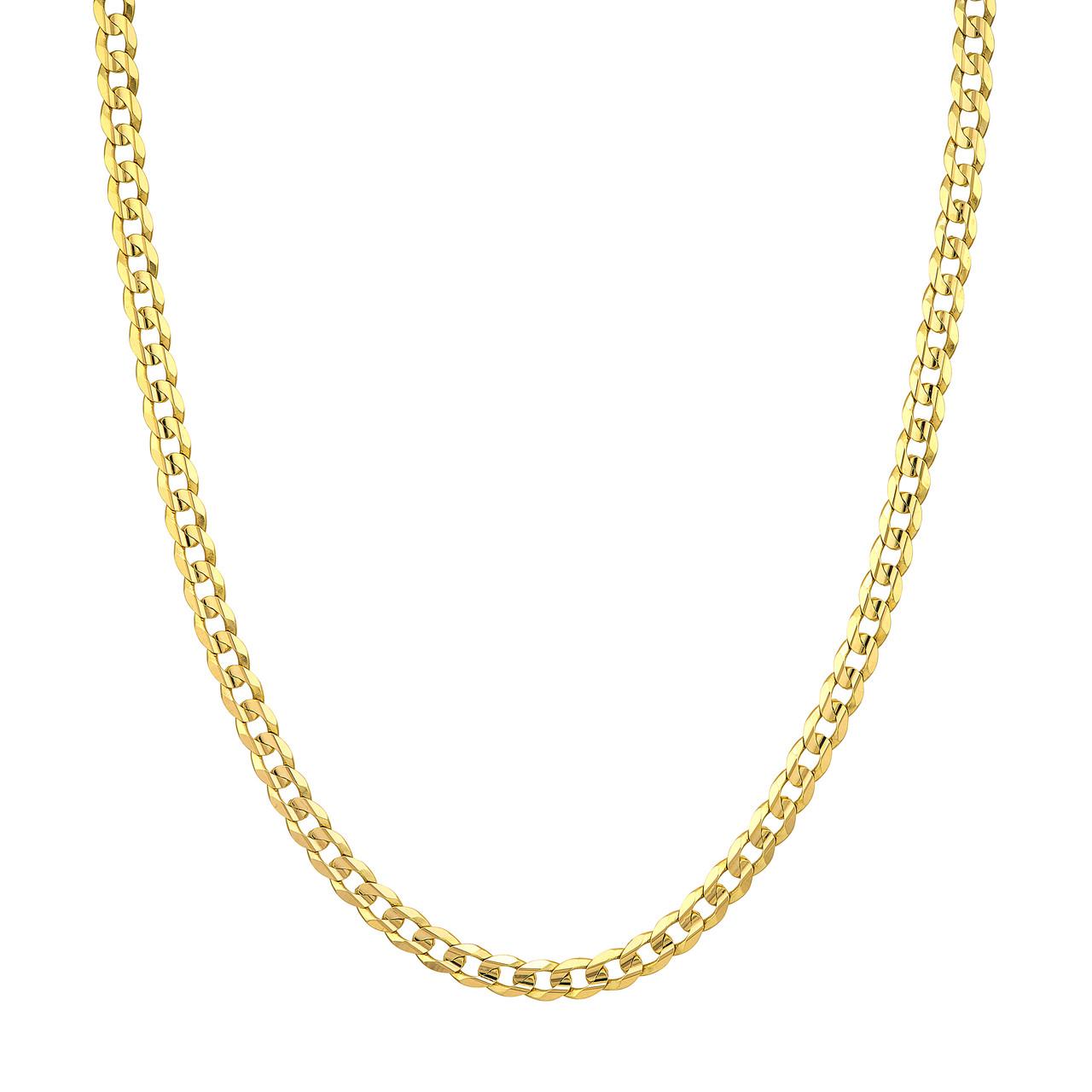10K Yellow Gold Concave Cuban Chain Necklace – 22", 5.7mm