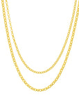 14K Yellow Gold Double Layer Light Oval Rolo Necklace – 18"
