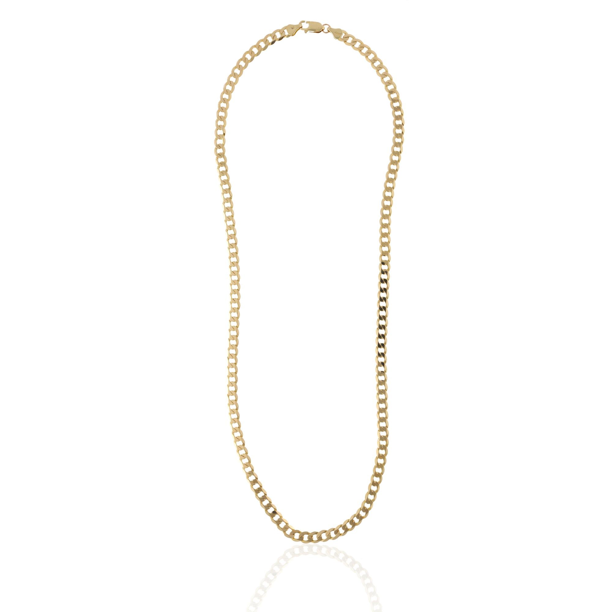 14K Yellow Gold Curb Chain Necklace – 24", 6.11mm
