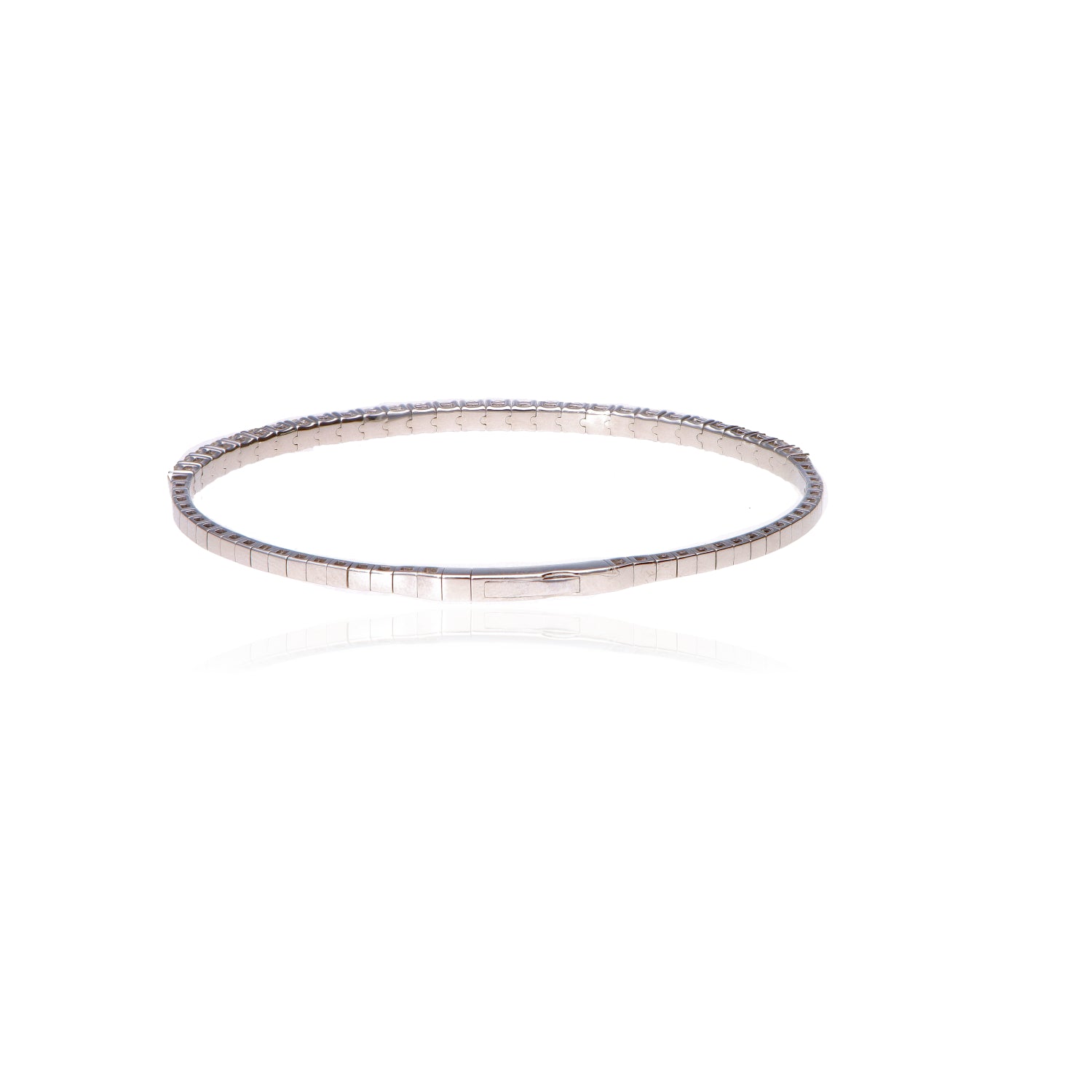 14K White Gold Flex Bangle 2.00ct Diamonds G/H SI1 7in Elegant Bracelet  8.2gram