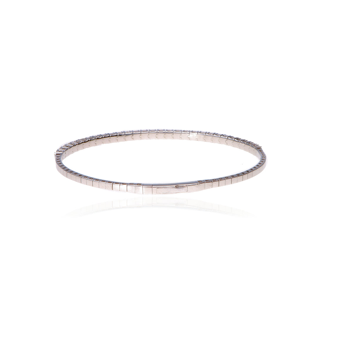 14K White Gold Flex Bangle 2.00ct Diamonds G/H SI1 7in Elegant Bracelet  8.2gram