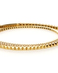 14 Karat Yellow Double Wrap Spike Flex Bangle Brac