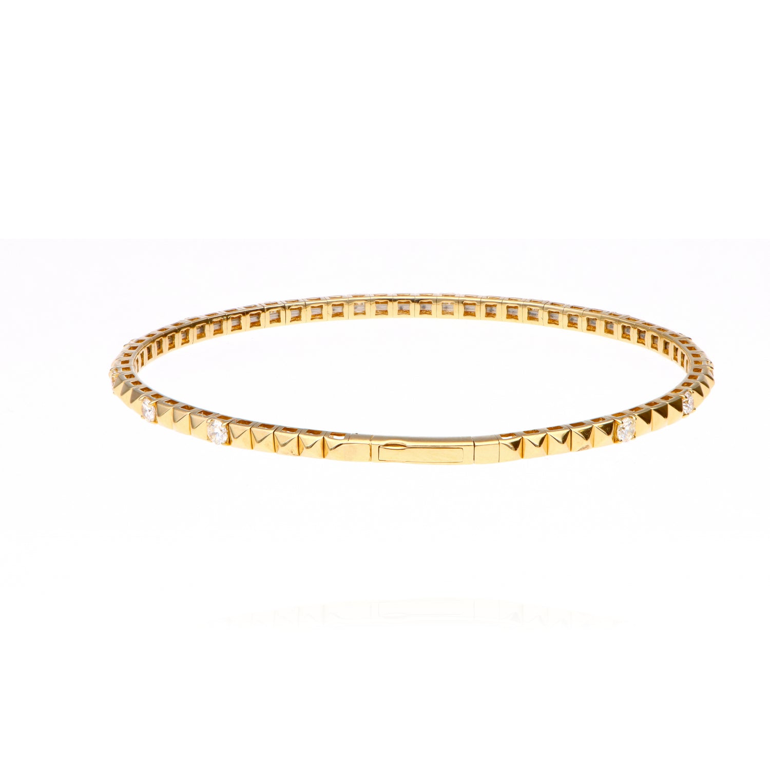 14 Karat Yellow 1+3 Flexi Bangle Bracelet with 1.05ctw